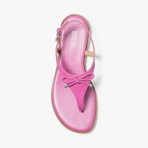 New MICHAEL Michael Kors Nori Leather T-Strap Sandal Sz 7.5